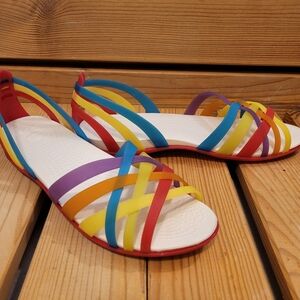 Crocs Huarache Rainbow Strappy Sandal Womens 10W